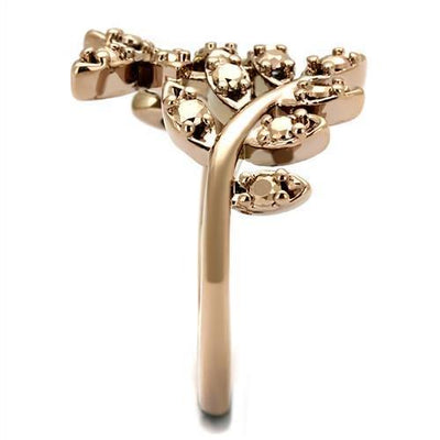 3W1194 - IP Rose Gold(Ion Plating) Brass Ring with AAA Grade CZ  in Me