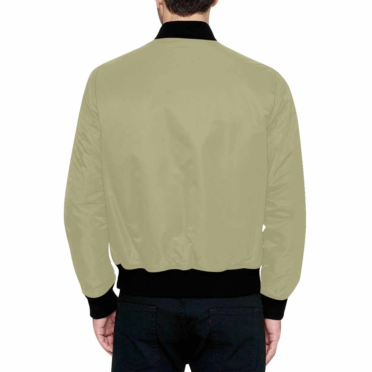 Mens Jacket, Sage Green And Black Bomber Jacket