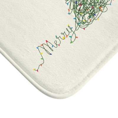 Holiday Christmas Tree Lights Bath Mat Home Accents