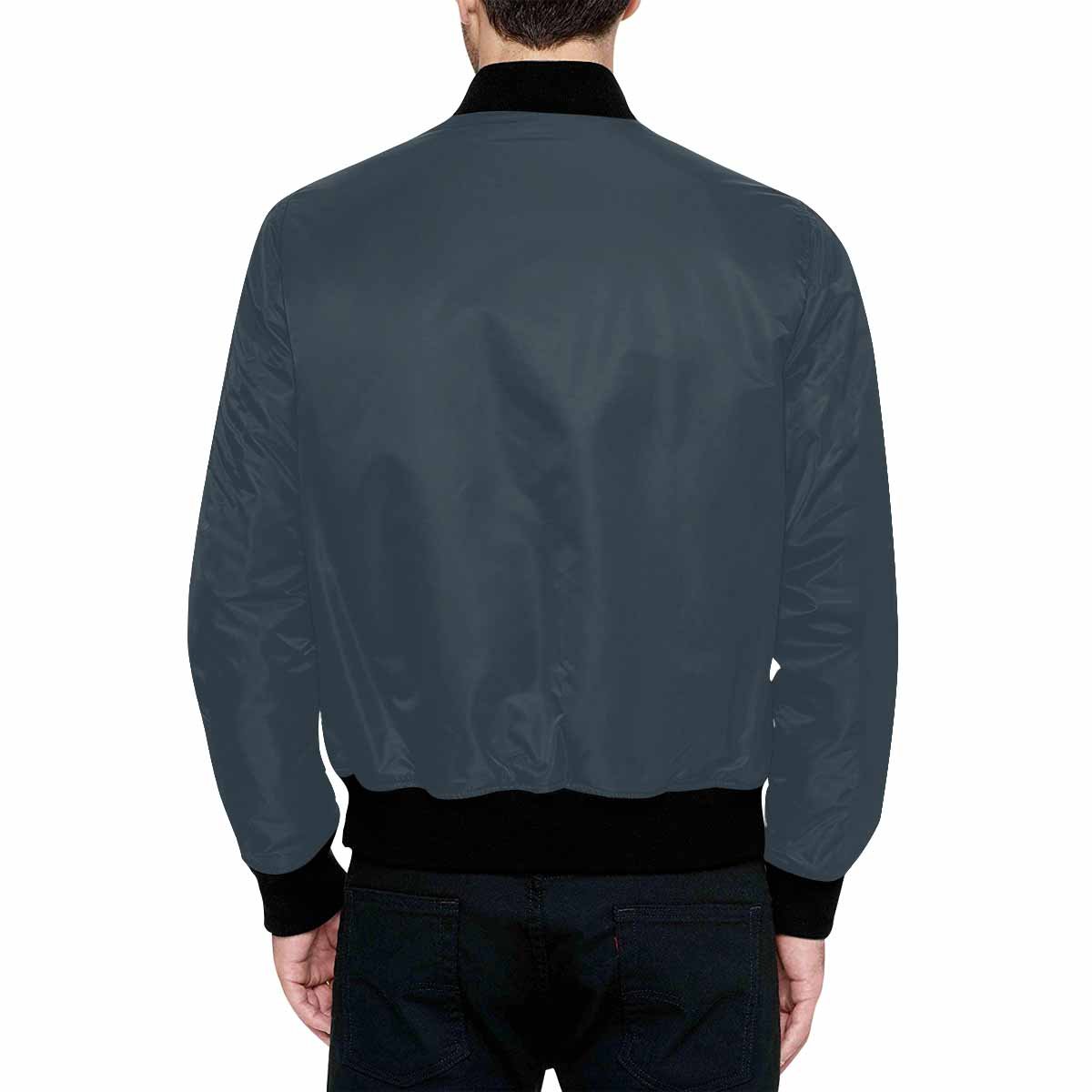 Mens Jacket, Charcoal Black And Black Bomber Jacket