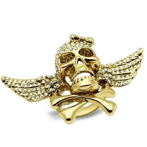 3W005 - Gold White Metal Ring with Top Grade Crystal  in Aurora