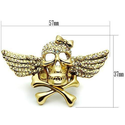3W005 - Gold White Metal Ring with Top Grade Crystal  in Aurora