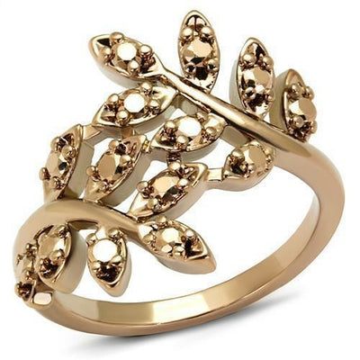3W1194 - IP Rose Gold(Ion Plating) Brass Ring with AAA Grade CZ  in Me