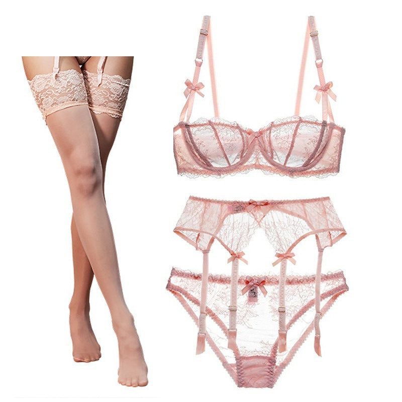 Half Cup  Lace Bra Set Women