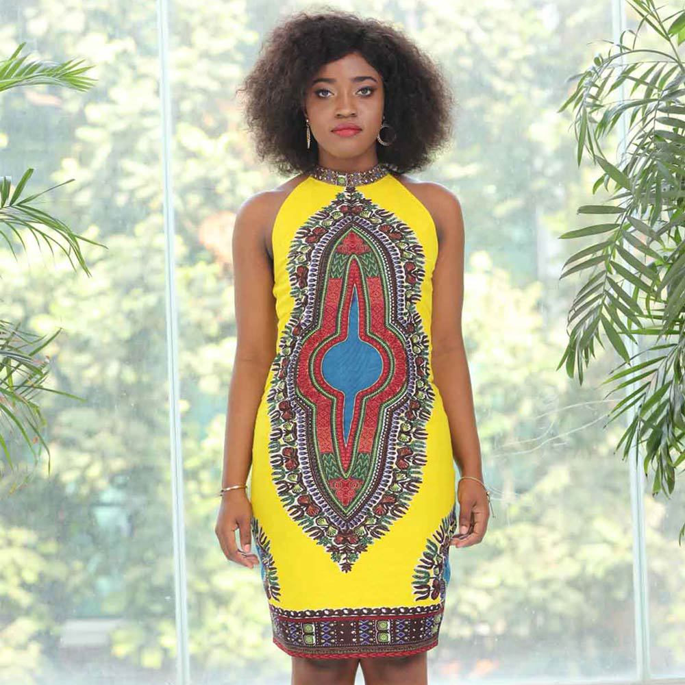 African wax cloth dress