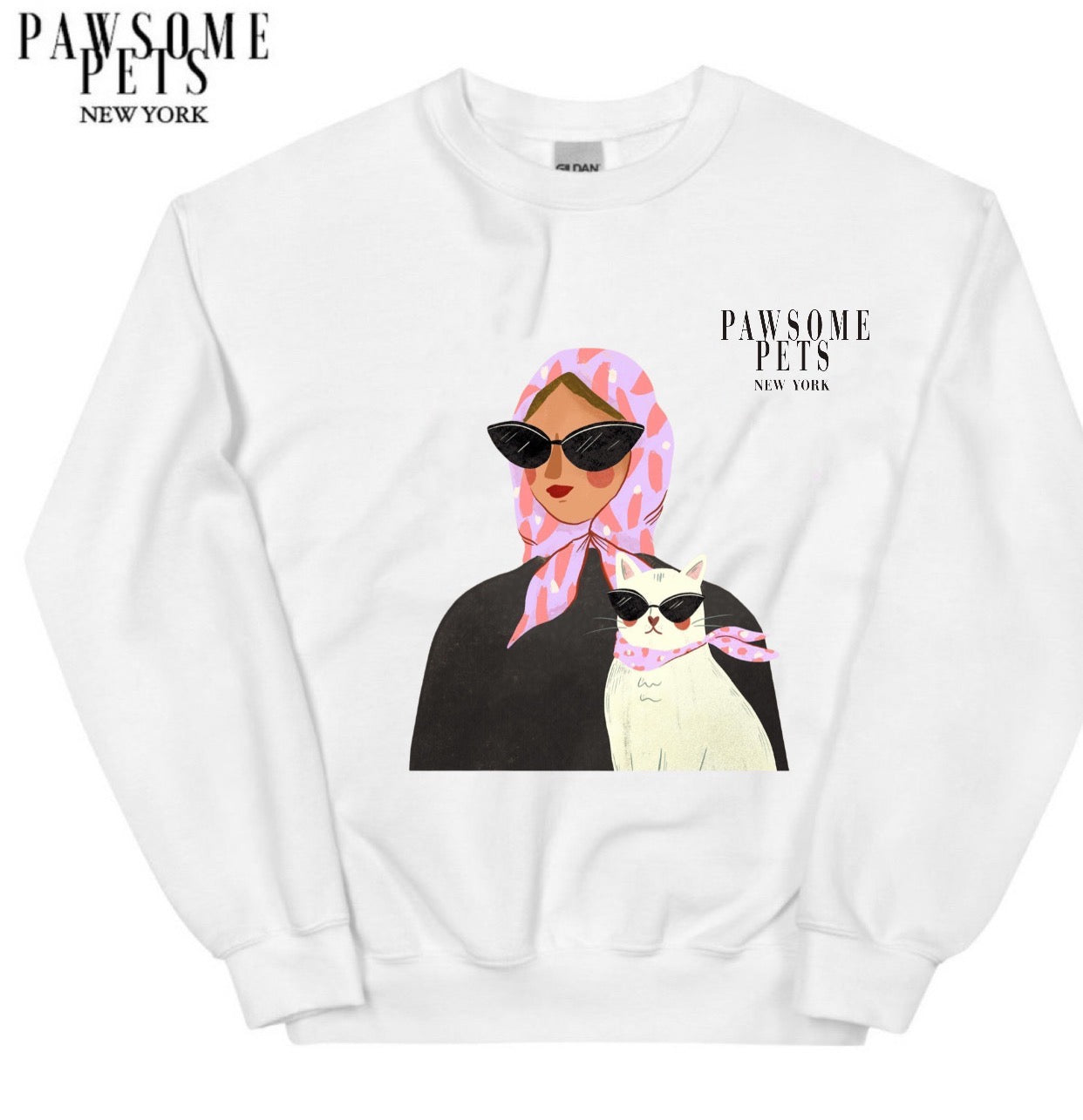 SWEATSHIRT - FASHION WITH CAT - PINK