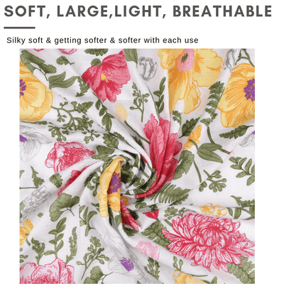 Bamboo Viscose Muslin Swaddle Floral Blanket