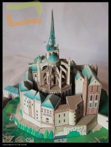 Monastery Saint Michel 3D Paper Model Famous Building Puzzle Kit