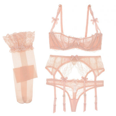 Half Cup  Lace Bra Set Women