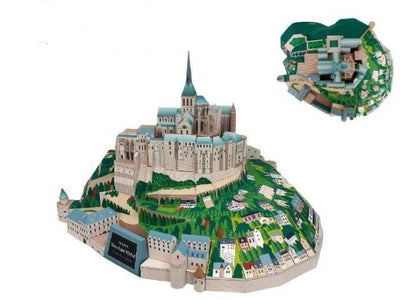 Monastery Saint Michel 3D Paper Model Famous Building Puzzle Kit