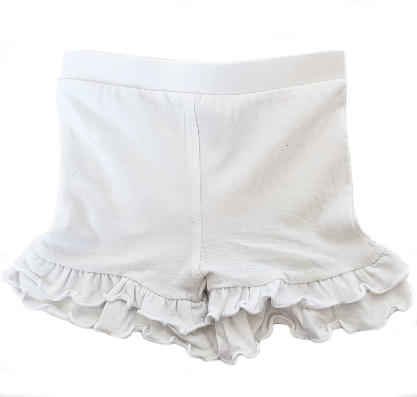 AnnLoren Baby Girls White Ruffle Butt Shorts 6/12 mo-2/3T