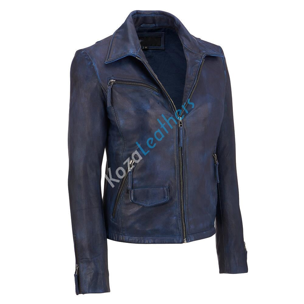 Leathers Women's Real Lambskin Leather Bomber Jacket KW142