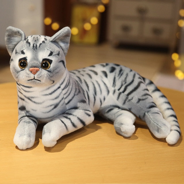 Realistic Cat Plush Toys Children Home Decoration