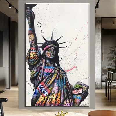 Statue Of Liberty Graffiti Art Canvas Painting