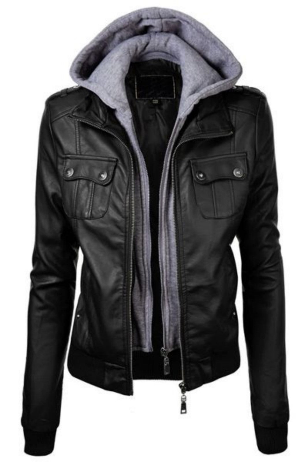 Women Real Lambskin Leather Biker Jacket KW492