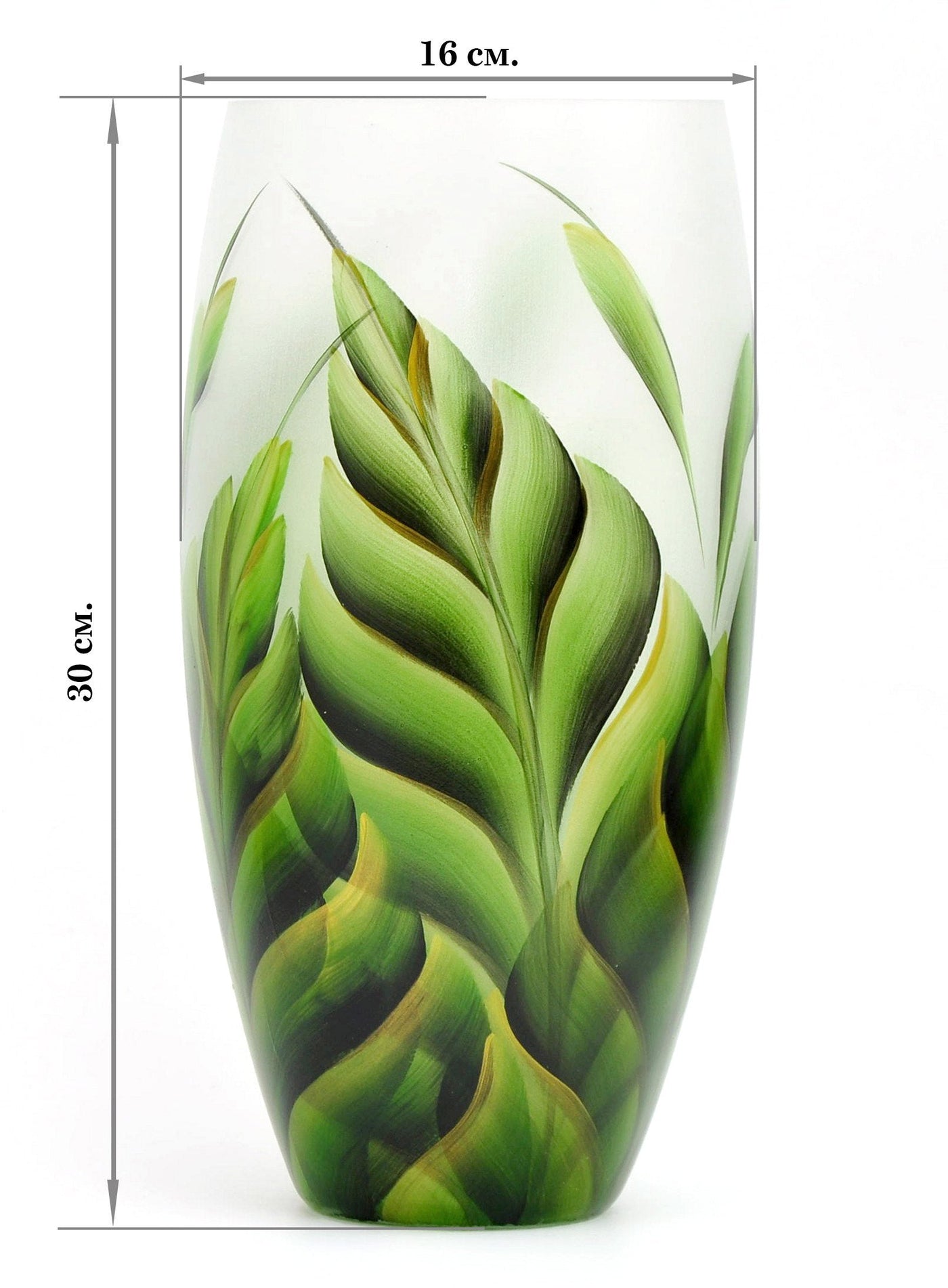 Handpainted Glass Vase for Flowers | Painted Art Glass Tropical Vase |