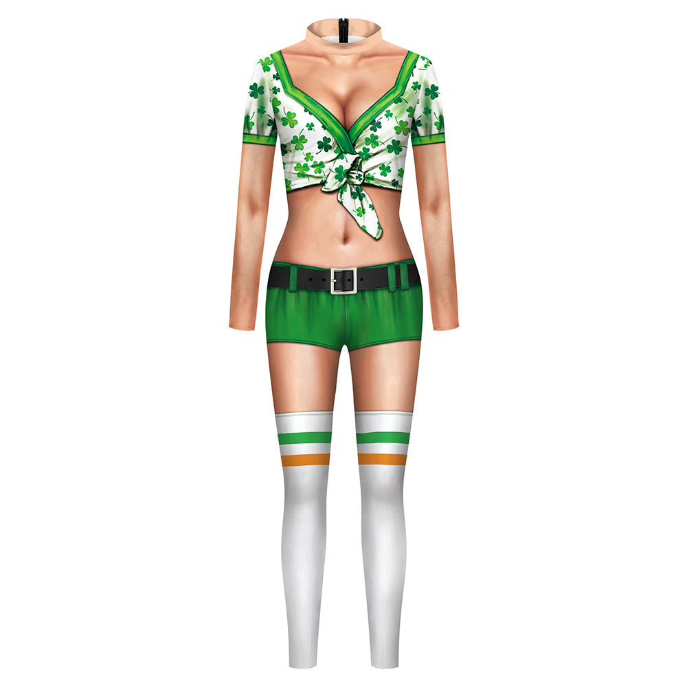 Saint Patrick's Day Green Clothing Women's Tight Long Sleeve Bodysuit