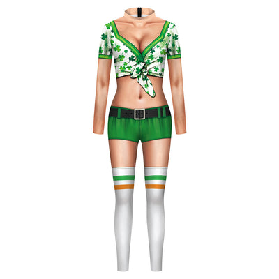 Saint Patrick's Day Green Clothing Women's Tight Long Sleeve Bodysuit