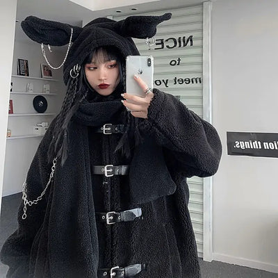 Cute Rabbit Cap Scarf Streetwear