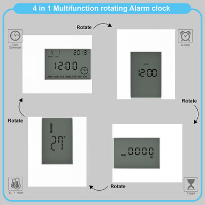 Electronic Square LCD Calendar Alarm Clock Digital