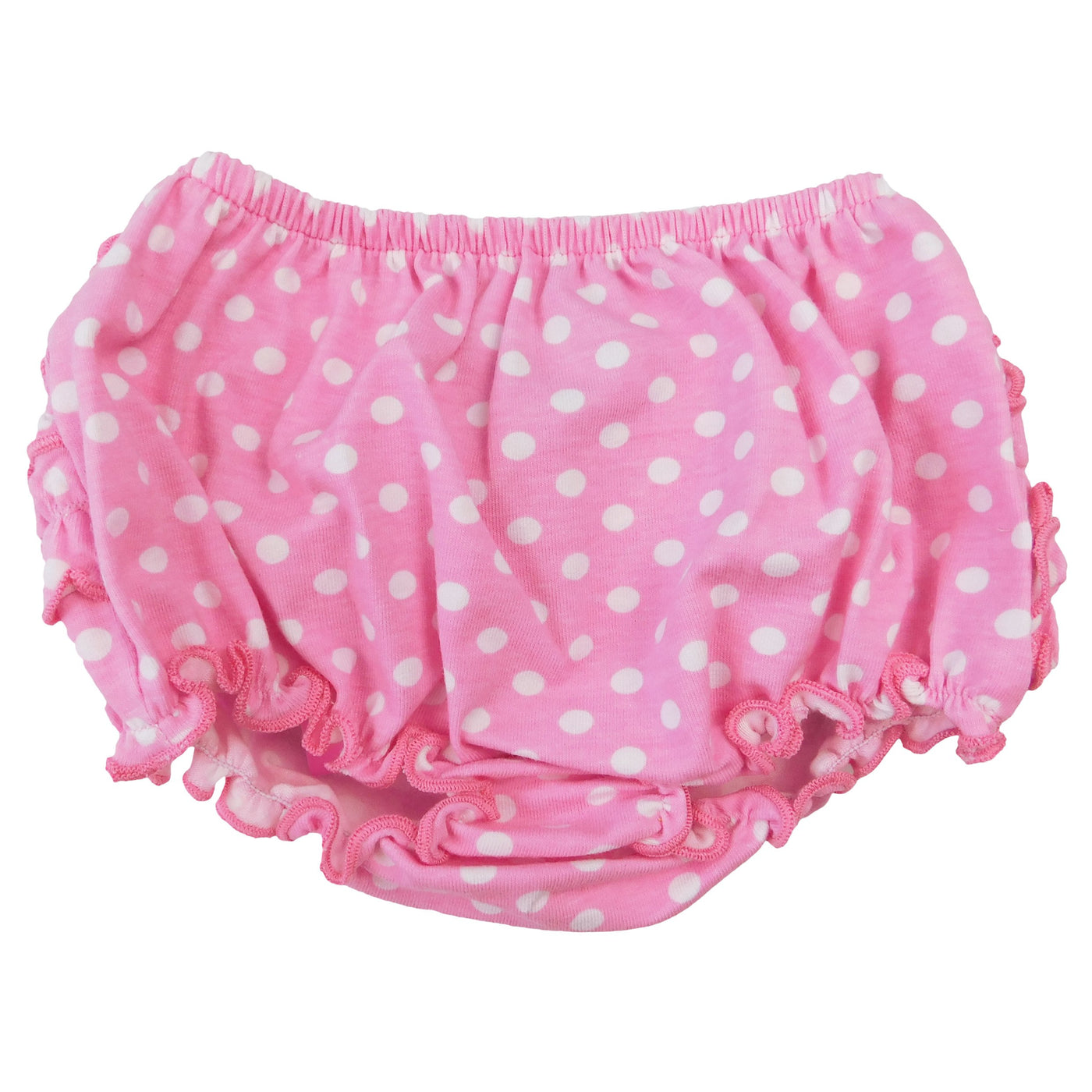 Girls Pink Polka Dot Ruffled Butt Bloomer