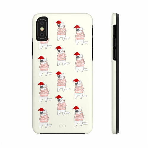 Christmas Cat Tough Case for iPhone with Wireless Charging