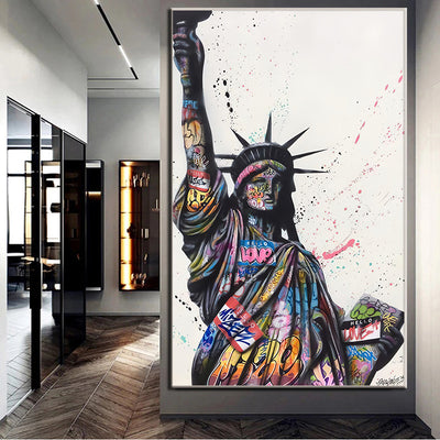 Statue Of Liberty Graffiti Art Canvas Painting