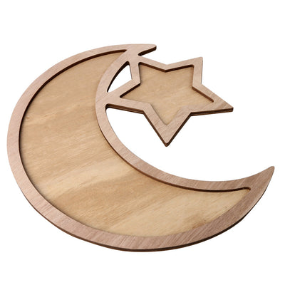 Wooden Ornament Eid Al Fitr Table Decoration Tray