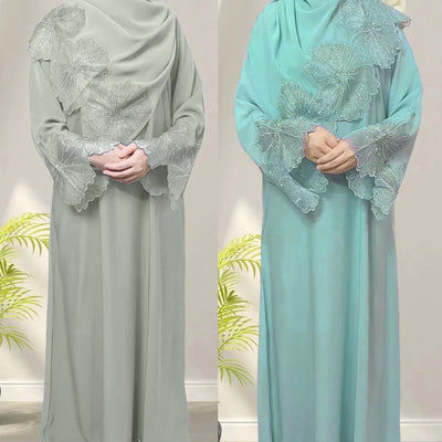 Women's Muslim Robe Malay Indonesian Dress With Headscarf