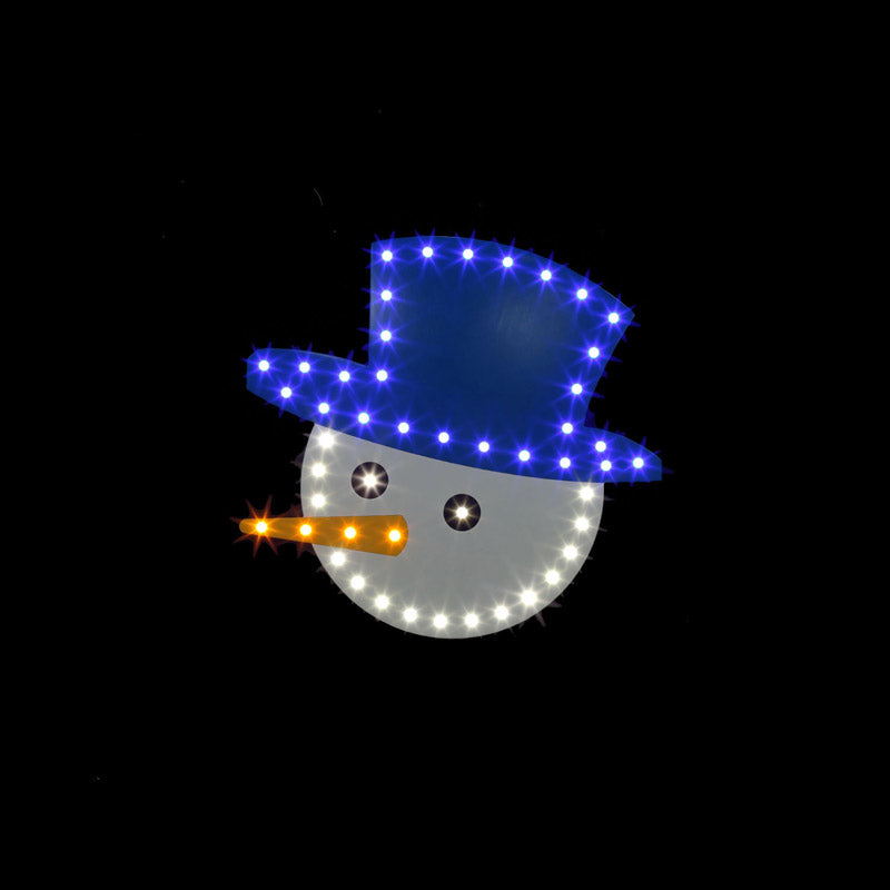 Santas Best 9464538 14.5 in. Snowman Face LED Christmas Decoration  Bl