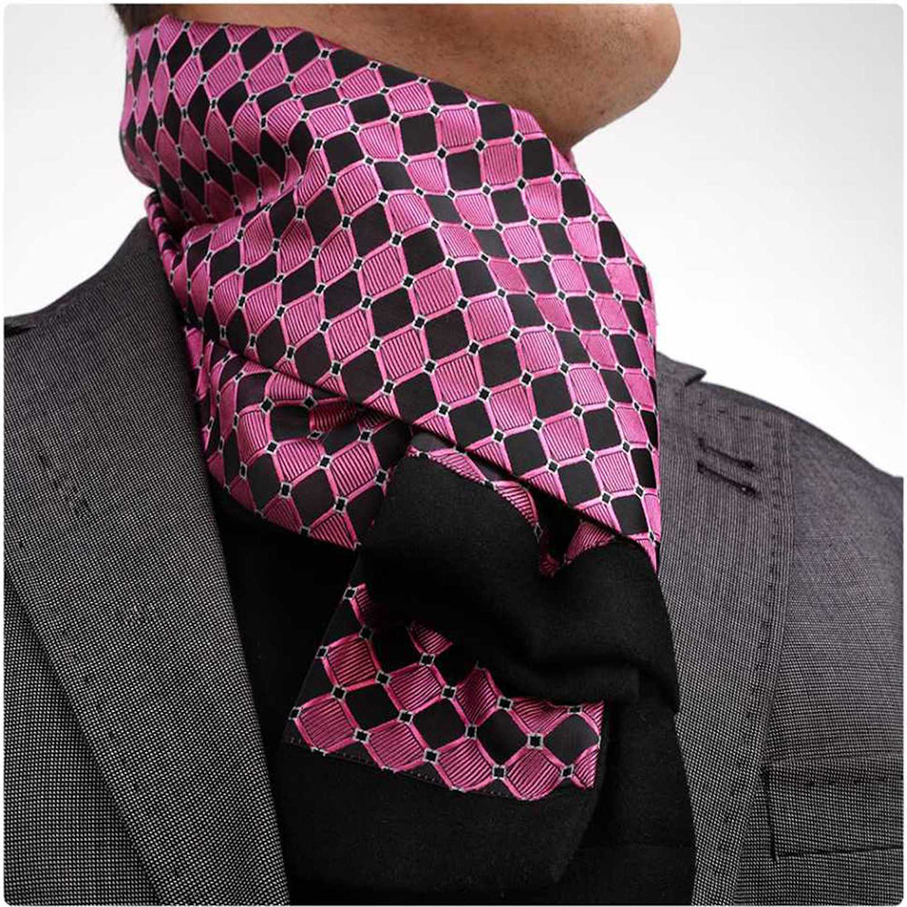 Unisex Pink Black Soft Fashion Dress Scarves for Winter Made of Silk