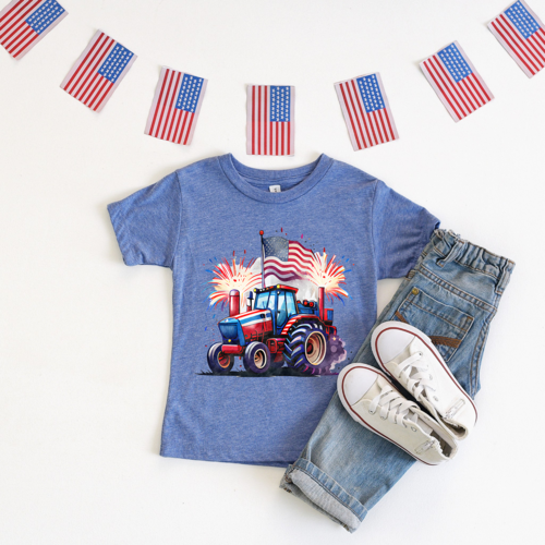 American Flag Tractor Youth T-shirt