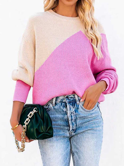 COLORBLOCK KNIT SWEATER