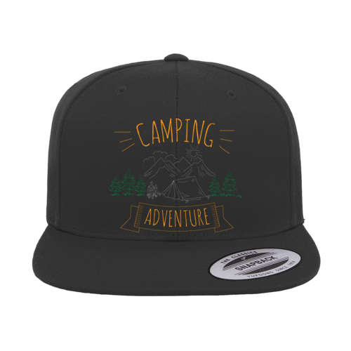 Camping Adventure Printed Flat Bill Cap