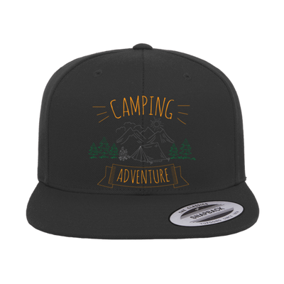 Camping Adventure Printed Flat Bill Cap