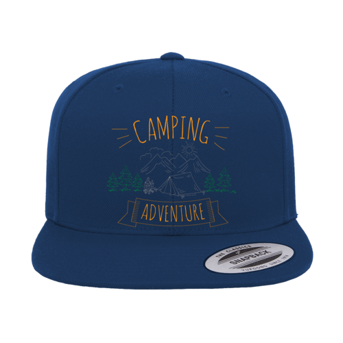 Camping Adventure Printed Flat Bill Cap