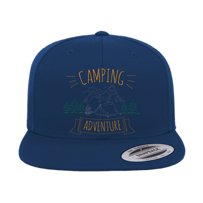 Camping Adventure Printed Flat Bill Cap