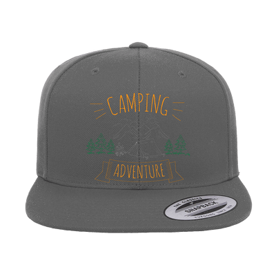 Camping Adventure Printed Flat Bill Cap