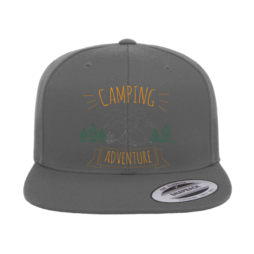 Camping Adventure Printed Flat Bill Cap