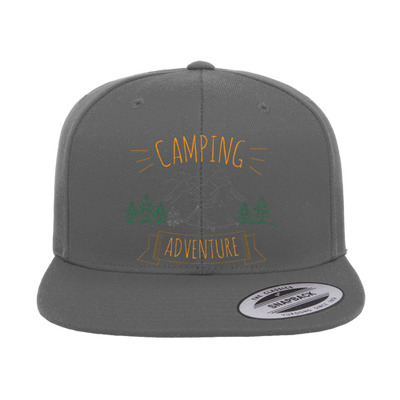 Camping Adventure Printed Flat Bill Cap