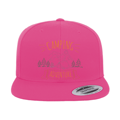 Camping Adventure Printed Flat Bill Cap