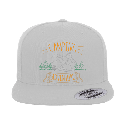 Camping Adventure Printed Flat Bill Cap