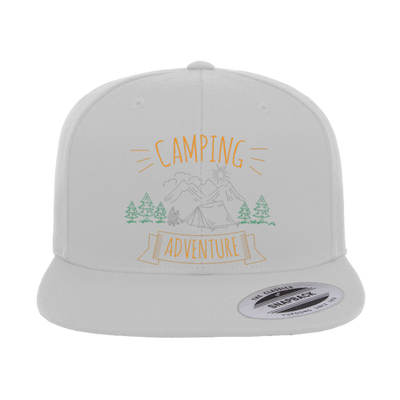 Camping Adventure Printed Flat Bill Cap