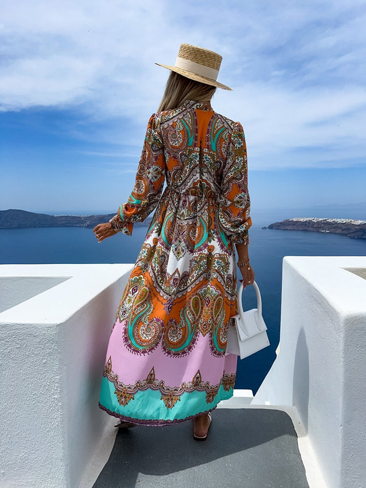 Printed Boho Beach Long Dress