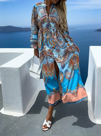 Printed Boho Beach Long Dress