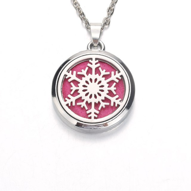 Creative snowflake Aroma Diffuser Necklace Perfume