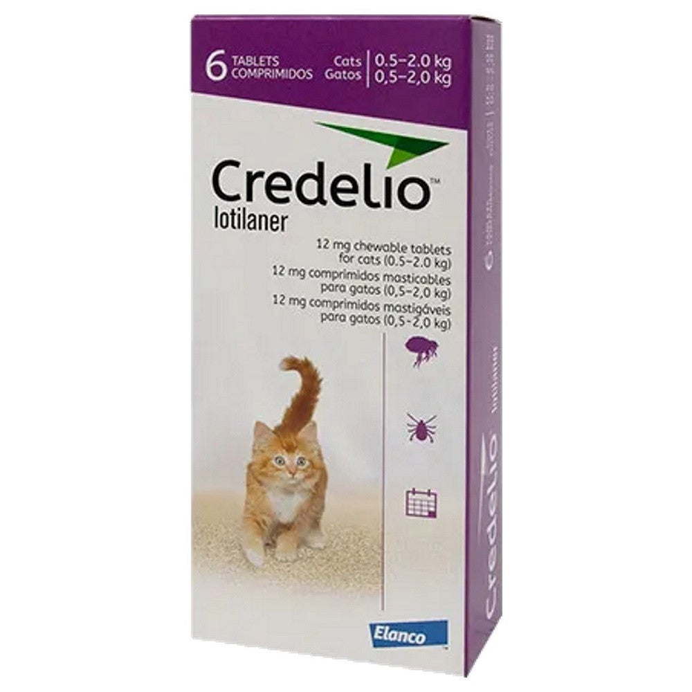 Credelio 12mg Chewable Flea & Tick Tablets for Cats Weighing 0.5 -