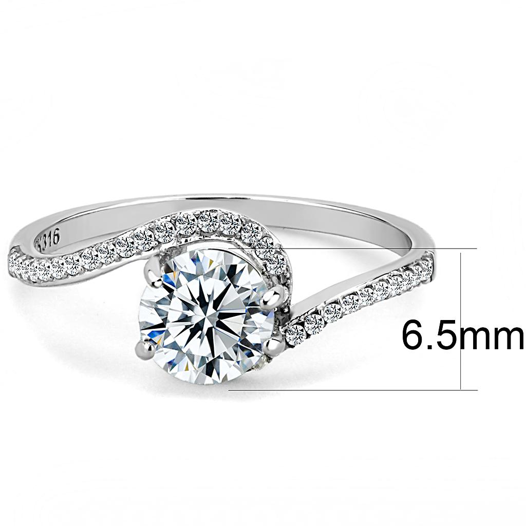 DA023 - High polished (no plating) Stainless Steel Ring with AAA Grade