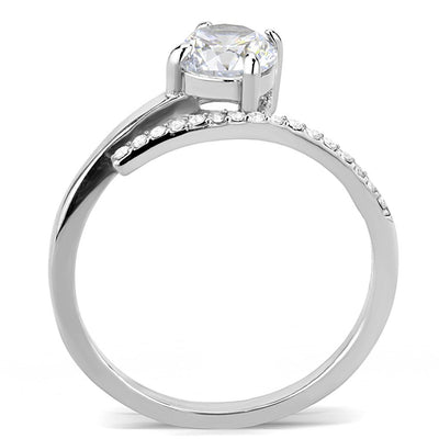 DA039 - High polished (no plating) Stainless Steel Ring with AAA Grade