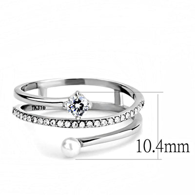 DA134 - High polished (no plating) Stainless Steel Ring with AAA Grade